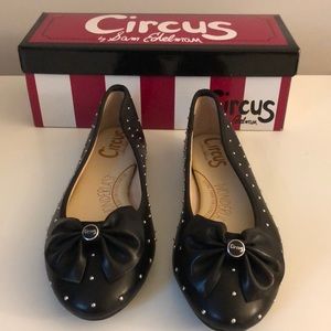 Black studded Circus by Sam Edelman flats w/ bows